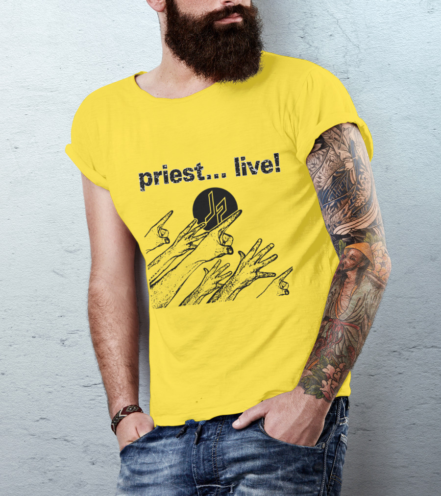 Judas Priest Live Tour Logo Yellow Hands T-Shirt