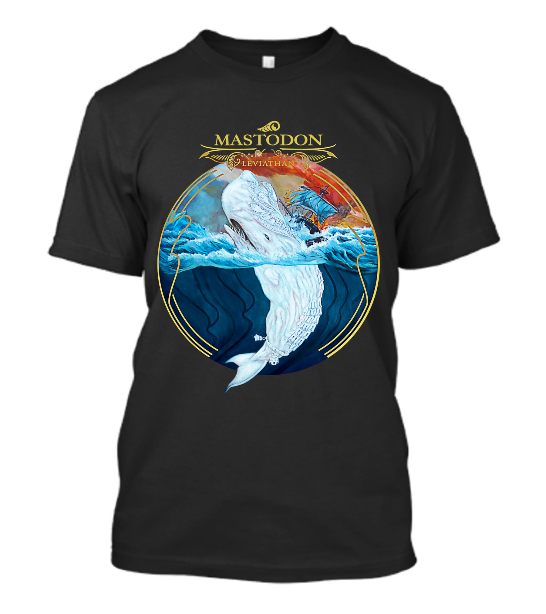Mastodon Leviathan Moby Dick Whale Sea Battle T-Shirt