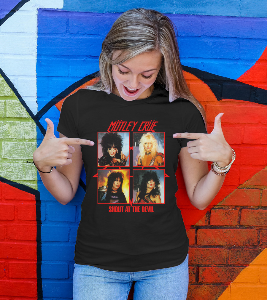 Mötley Crüe Shout At The Devil Album Cover Art Band Members T-Shirt
