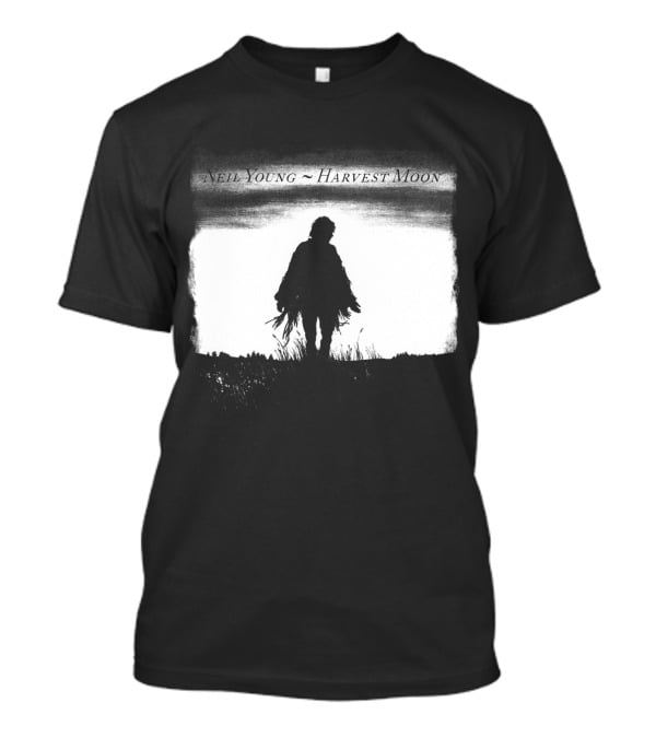 Neil Young Harvest Moon Silhouette Dark Horizon Scene T-Shirt