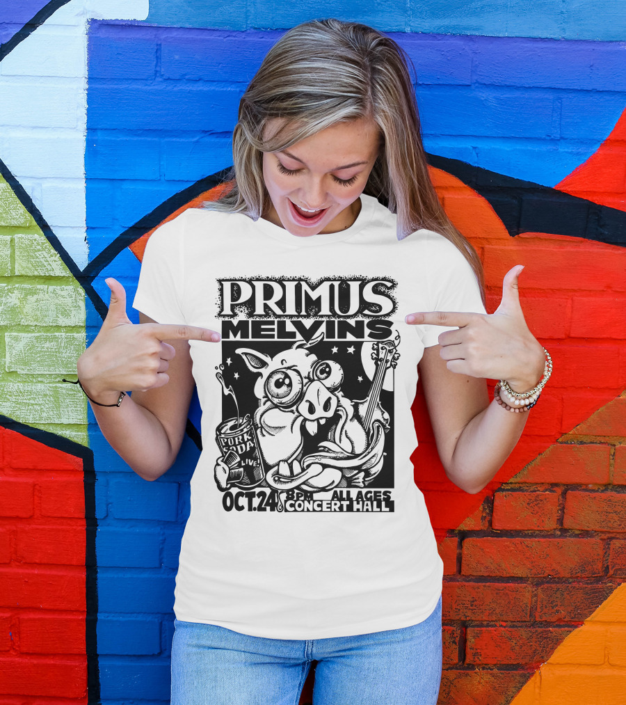 Primus Melvins Pork Soda Live Oct 24 Concert Hall T-Shirt