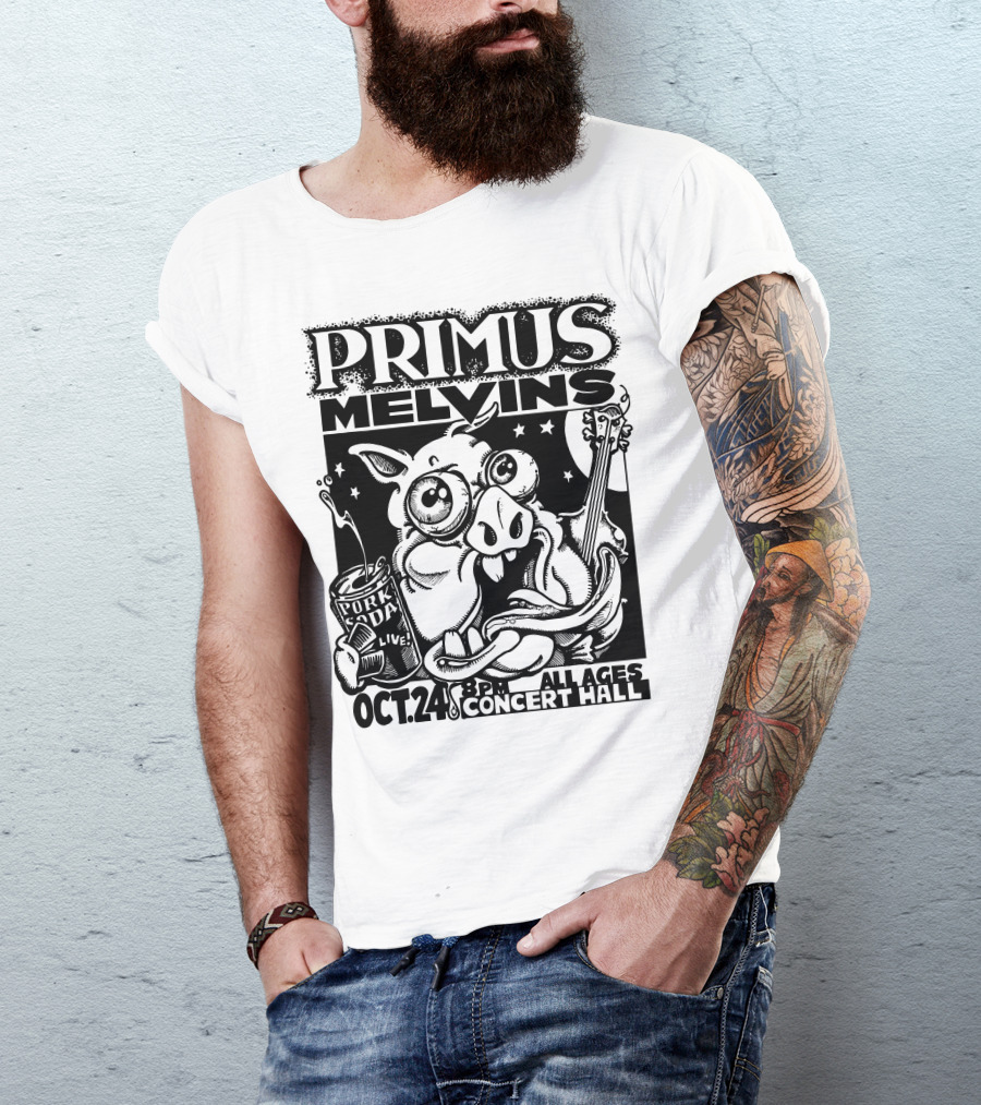 Primus Melvins Pork Soda Live Oct 24 Concert Hall T-Shirt