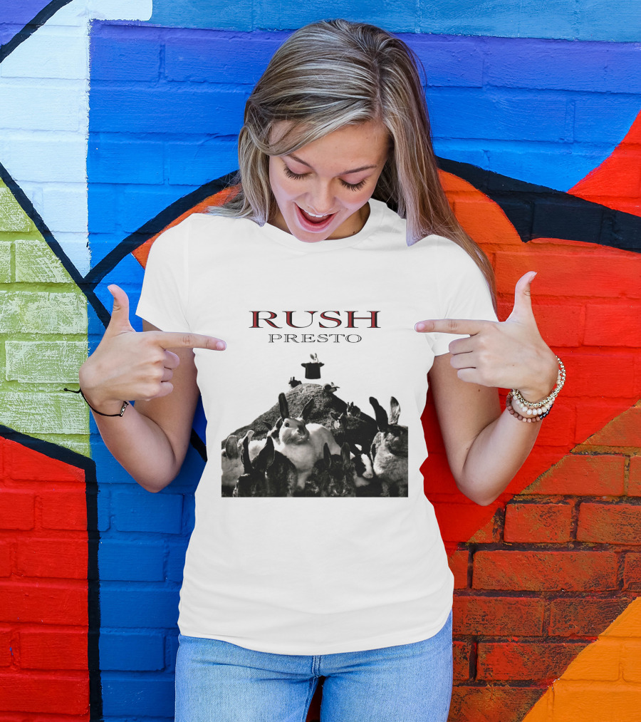 Rush Presto Album Cover Rabbits And Top Hat T-Shirt