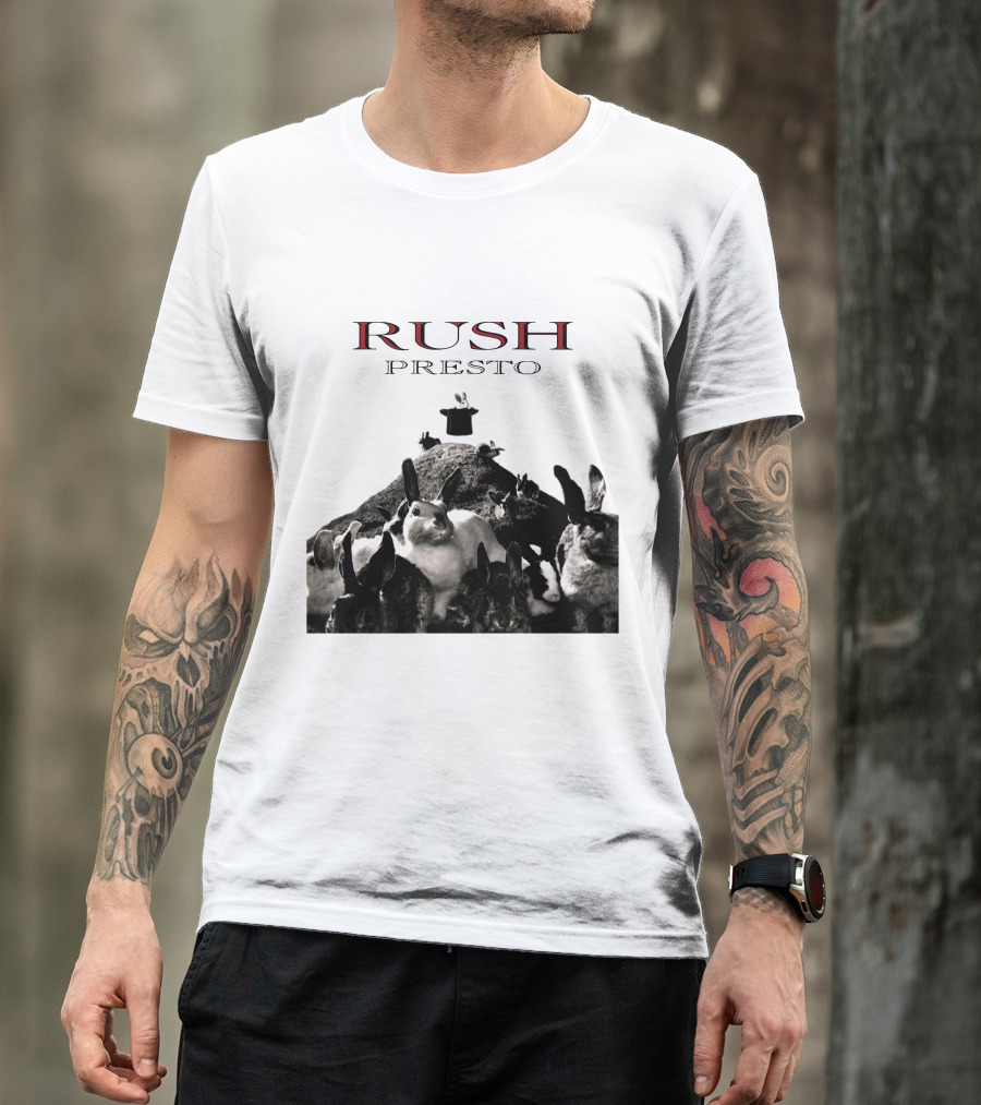 Rush Presto Album Cover Rabbits And Top Hat T-Shirt