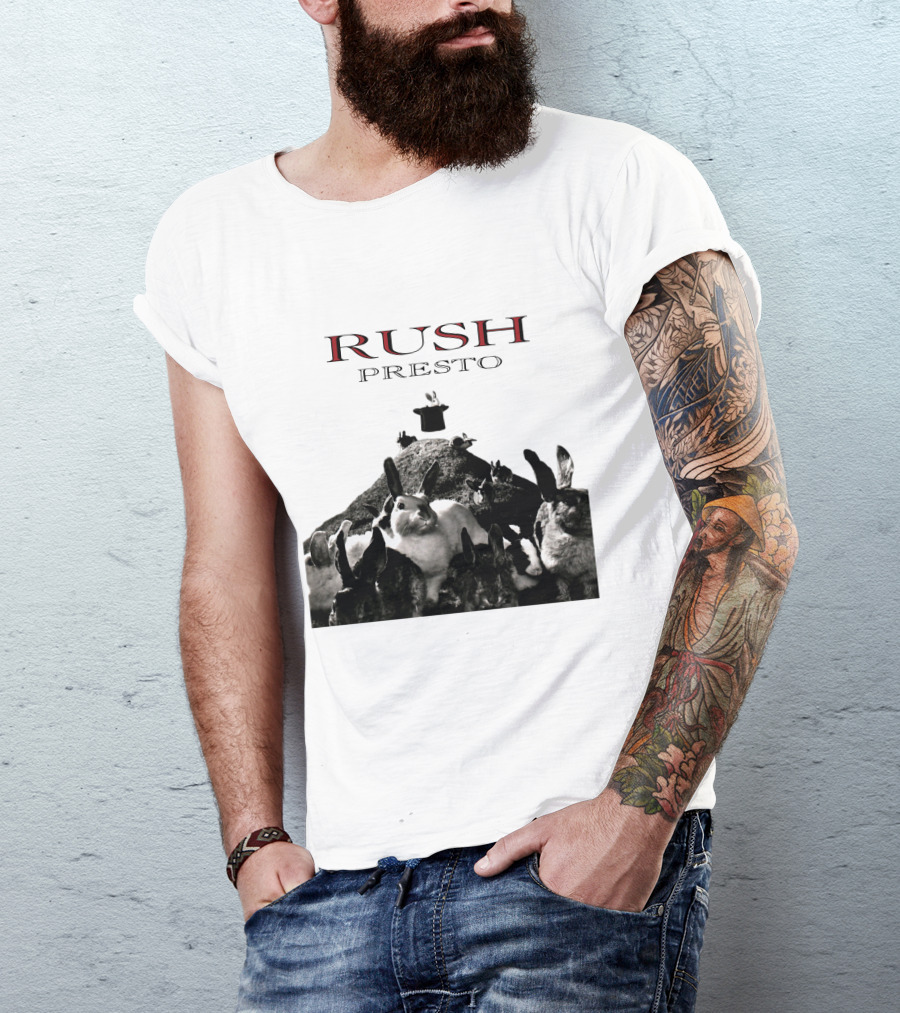 Rush Presto Album Cover Rabbits And Top Hat T-Shirt