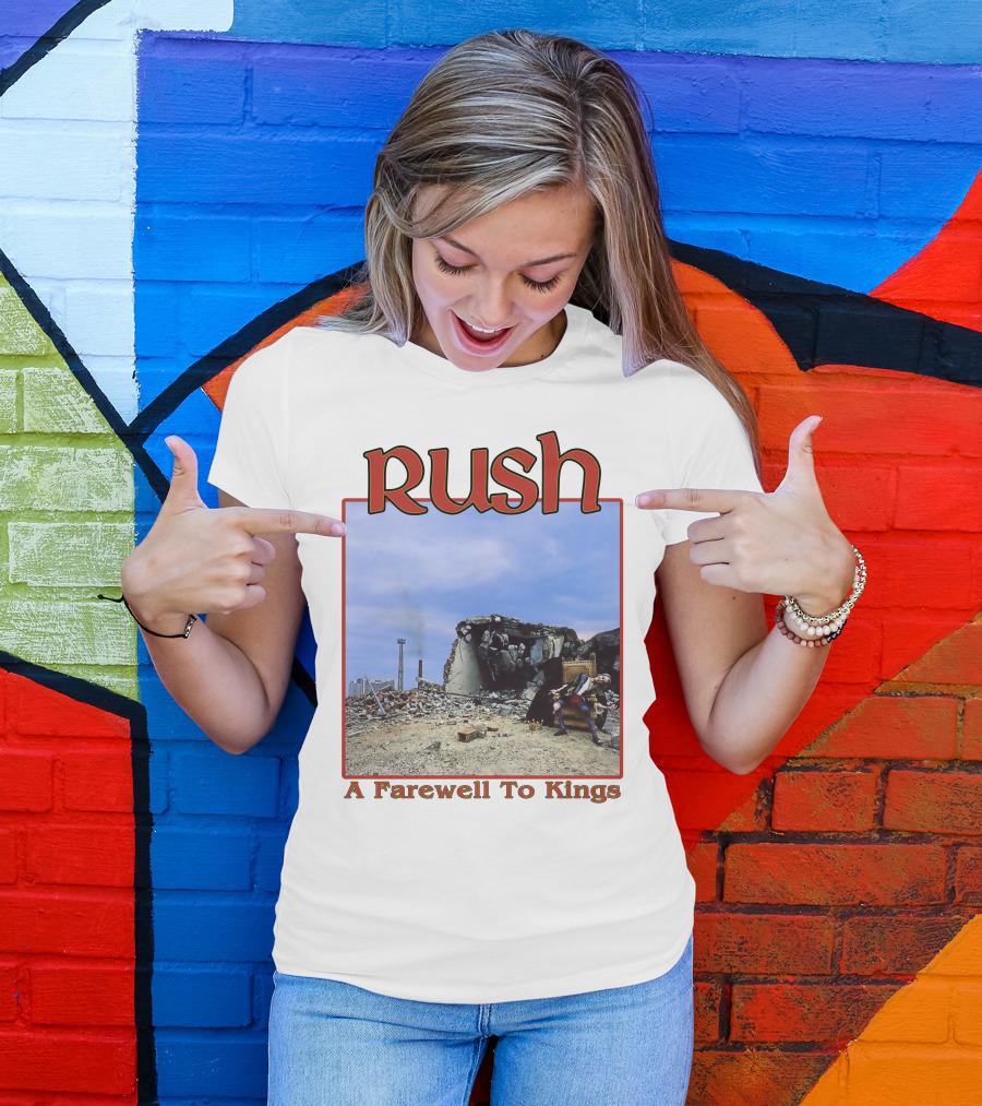 Rush A Farewell To Kings Album Cover Ruins Blue Sky T-Shirt