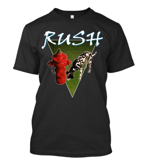 Rush Red Fire Hydrant Dalmatian Triangle T-Shirt