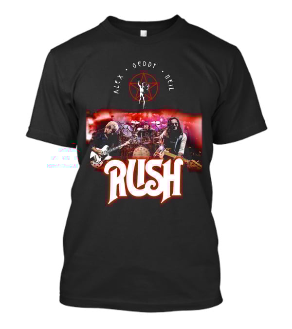 Rush Alex Geddy Neil Live Performance Iconic Band T-Shirt