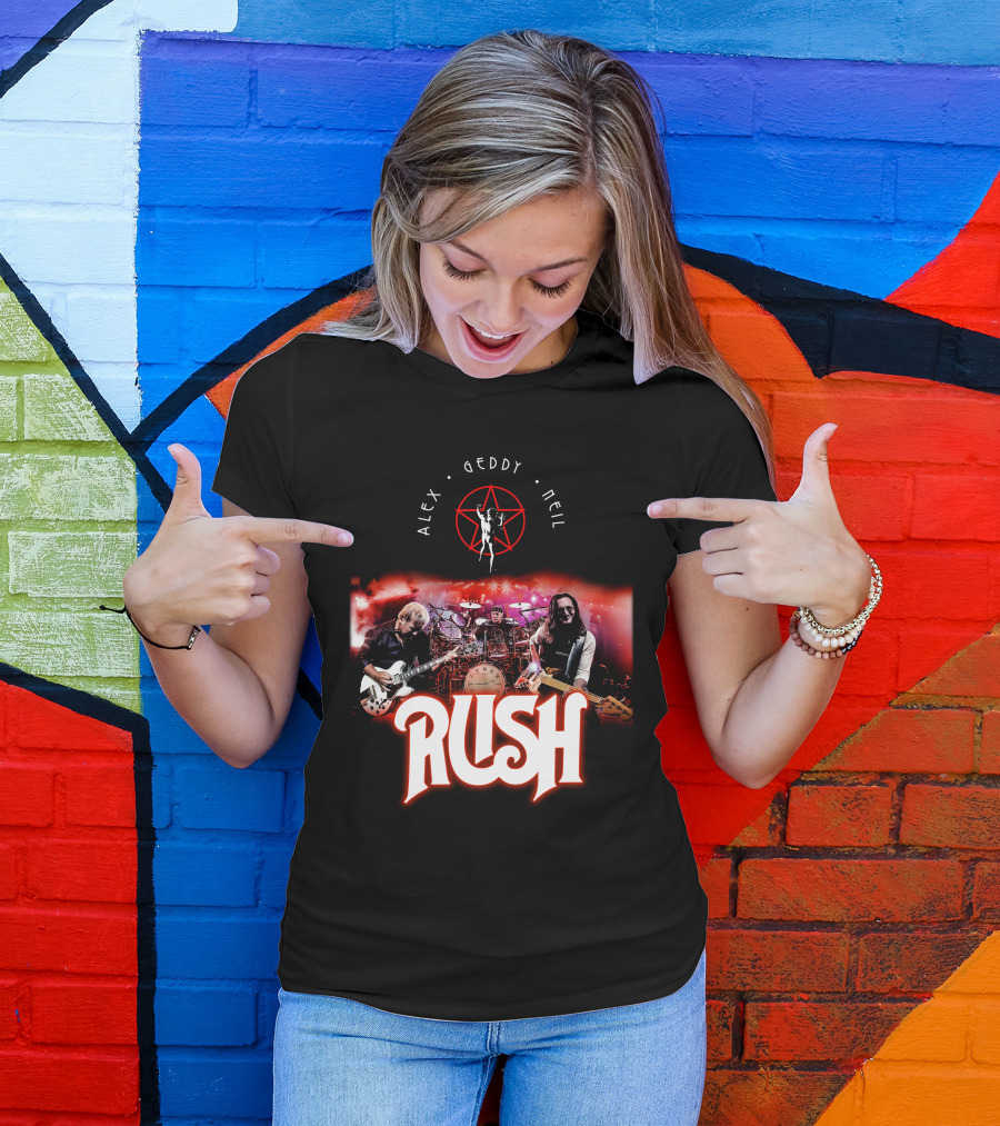 Rush Alex Geddy Neil Live Performance Iconic Band T-Shirt