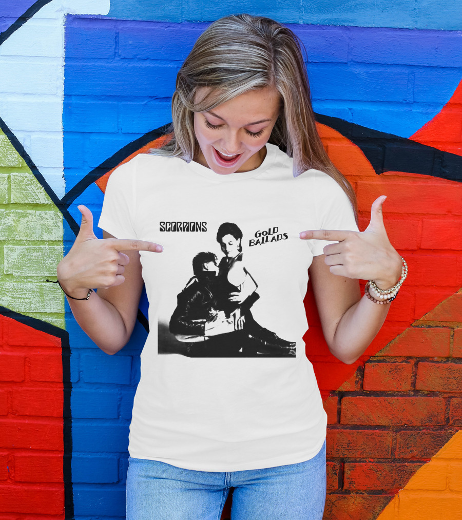 Scorpions Gold Ballads Album Cover Black And White Art Scp T-Shirt