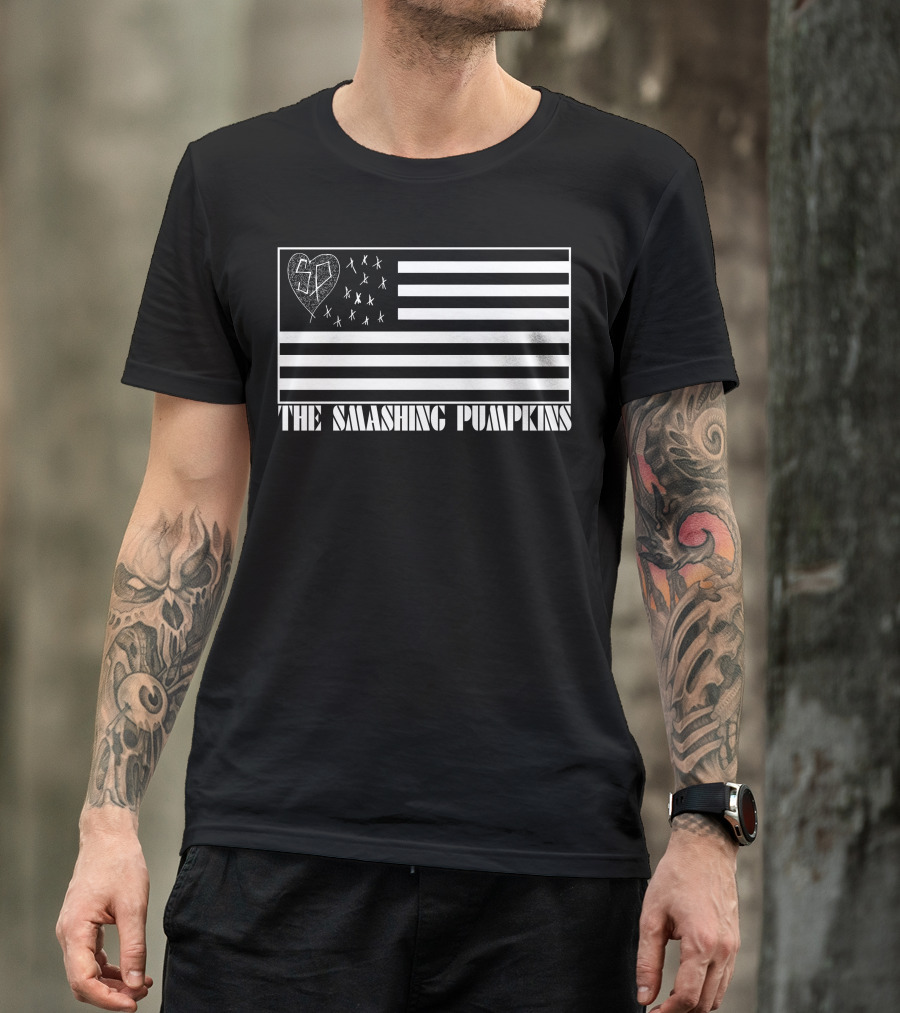 The Smashing Pumpkins American Flag Heart Sp T-Shirt