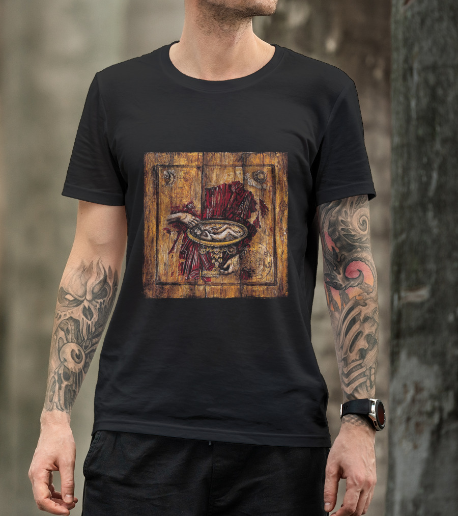 Hand Holding Mystical Bowl On Wooden T-Shirt
