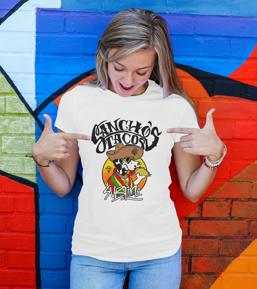 Sancho's Tacos Sublime Cow Eating Taco T-Shirt