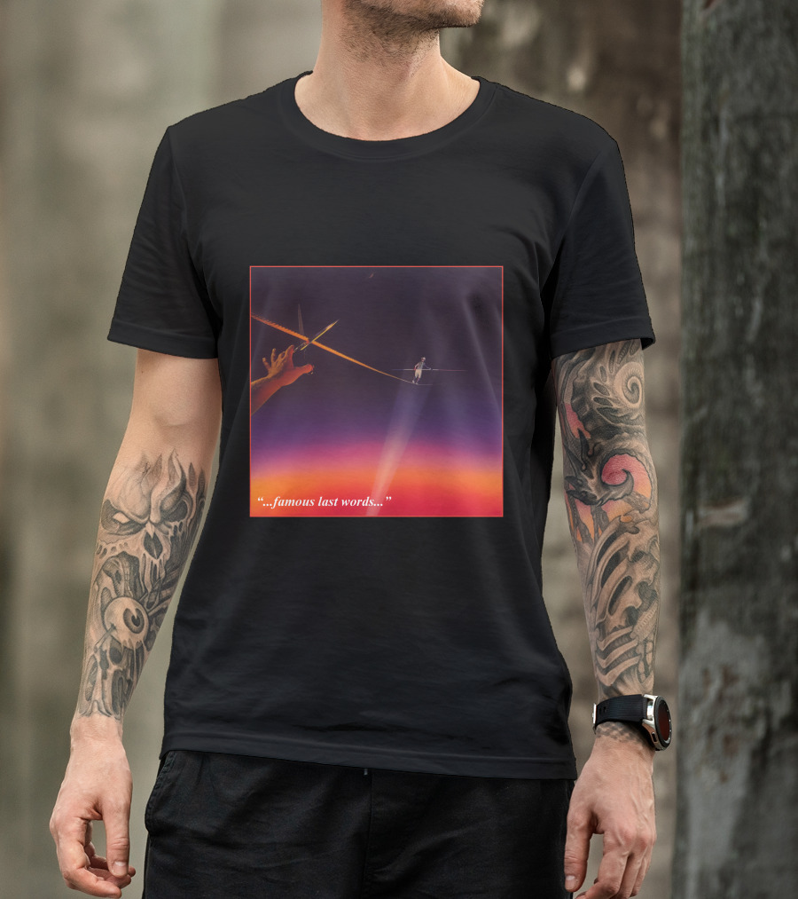 Famous Last Words Tightrope Walker And Scissors Tension T-Shirt