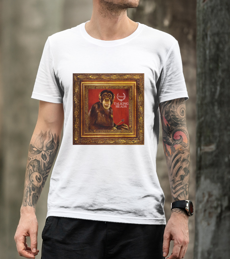 Naked Talking Heads  Chimpanzee Portrait With Crown Wreath Elements T-Shirt