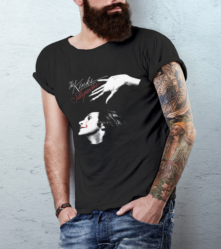 The Kinks Sleepwalker Face Profile With Hand Gesture T-Shirt