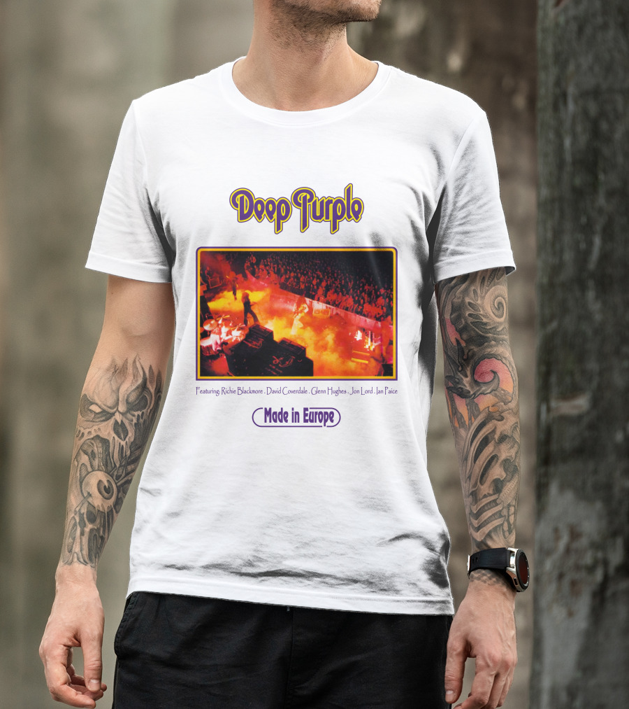 Deep Purple Made In Europe Featuring Richie Blackmore David Coverdale Glenn Hughes Jon Lord Ian Paice T-Shirt