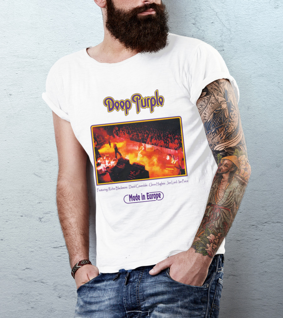 Deep Purple Made In Europe Featuring Richie Blackmore David Coverdale Glenn Hughes Jon Lord Ian Paice T-Shirt