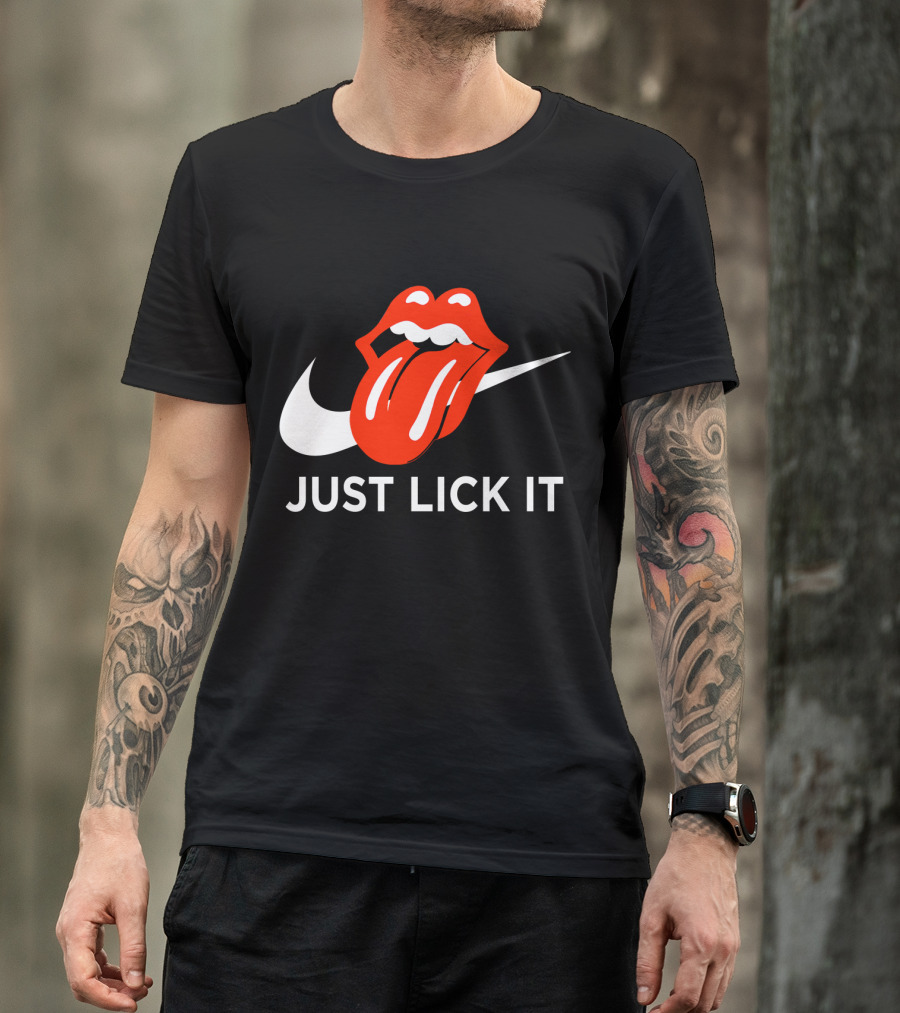 Rolling Lips Logo Just Lick It Swoosh T-Shirt