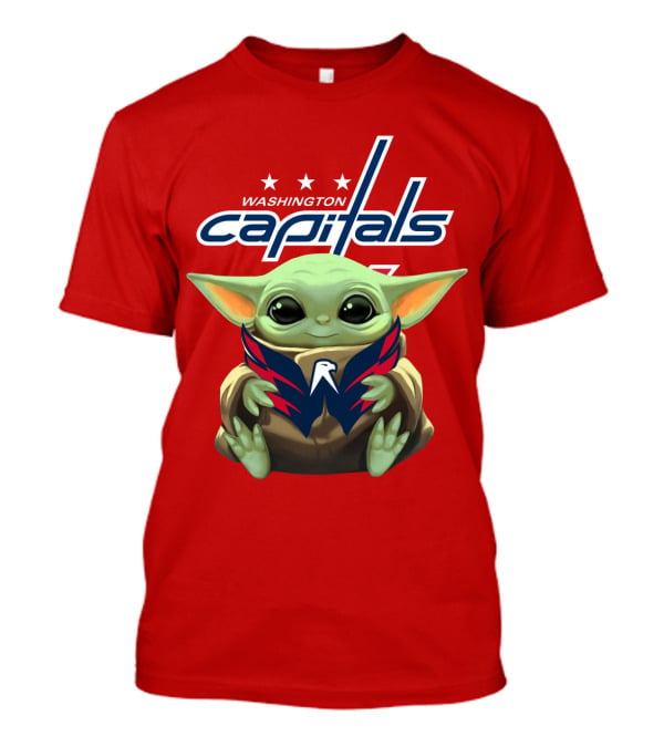 Washington Capitals Baby Yoda NHL Hockey Mandalorian Crossover T-Shirt