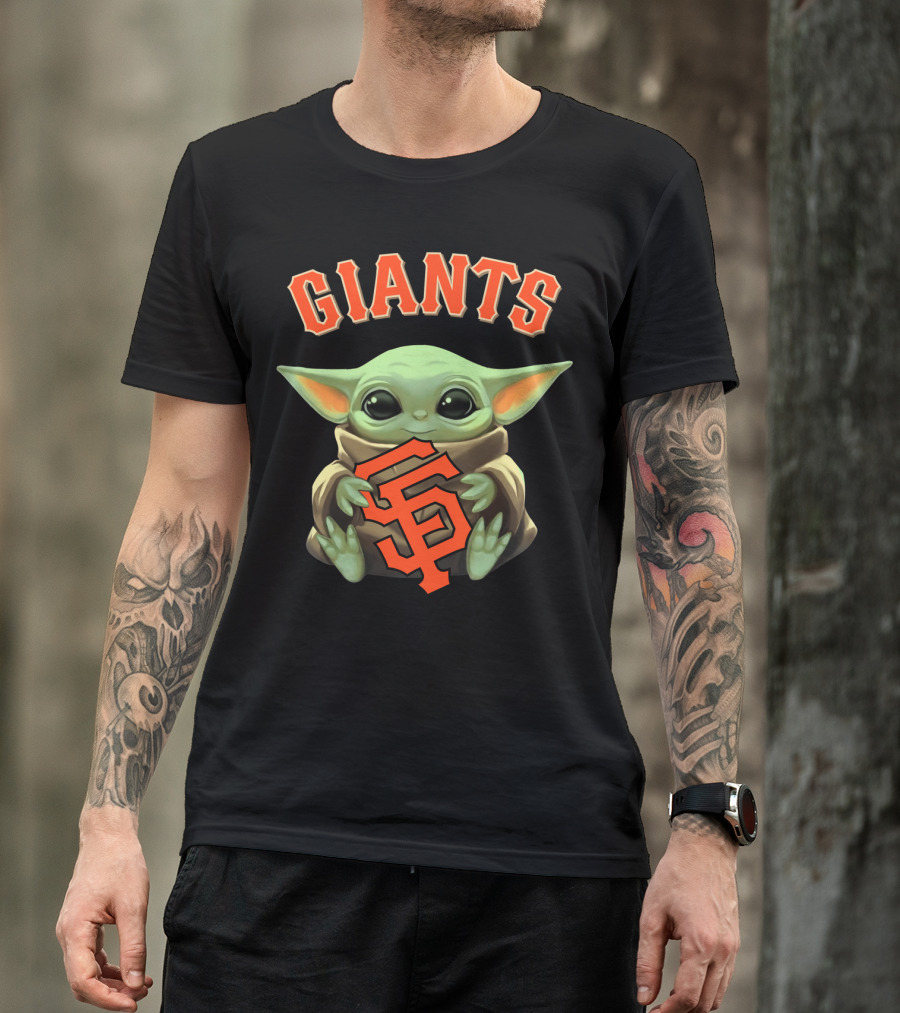 Giants San Francisco Baby Yoda Grogu MLB Crossover T-Shirt