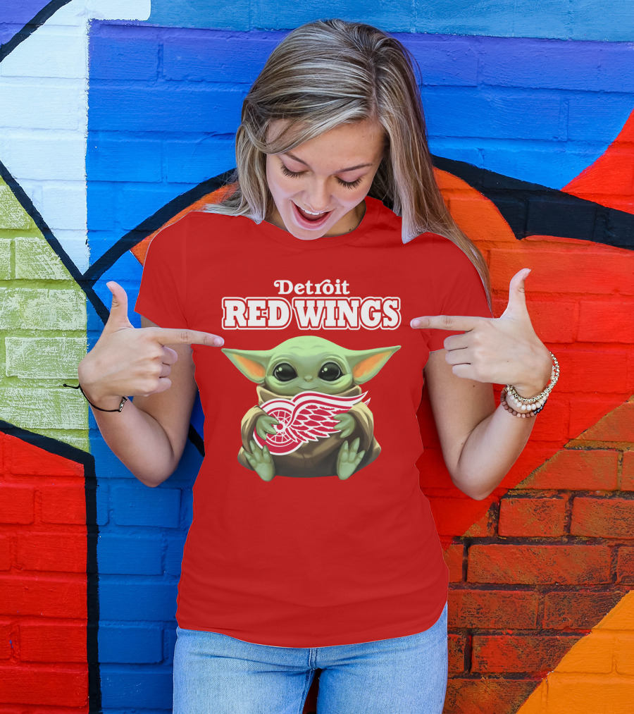 Detroit Red Wings Baby Yoda T-Shirt