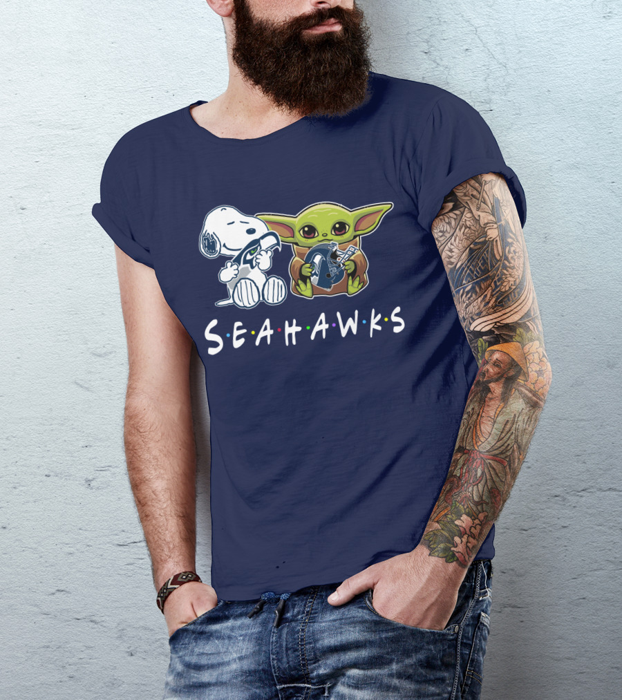 Snoopy Baby Yoda Seahawks T-Shirt