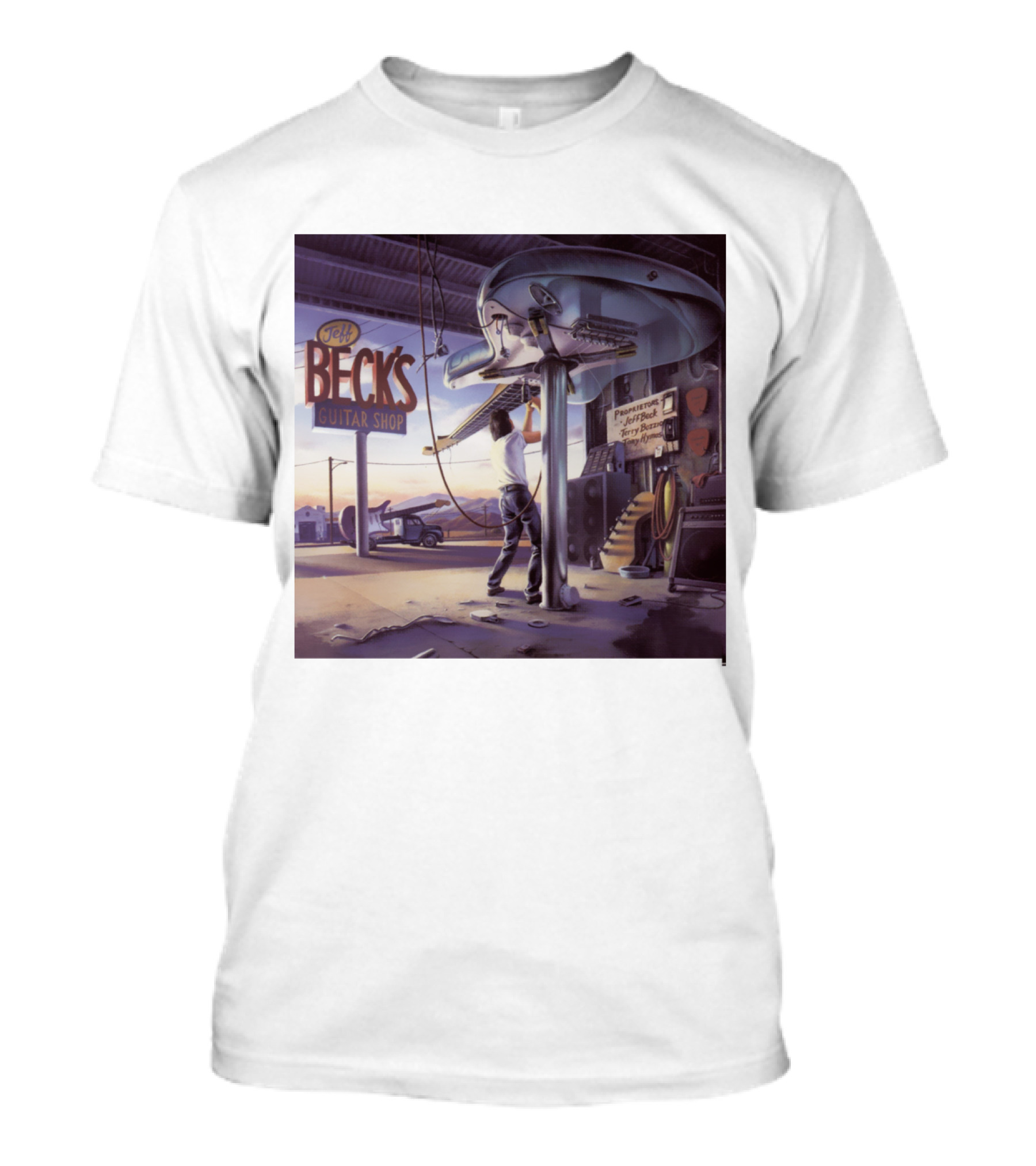 Jeff Beck Guitar Shop Playing On Air Performance Guitar Gig T-Shirt