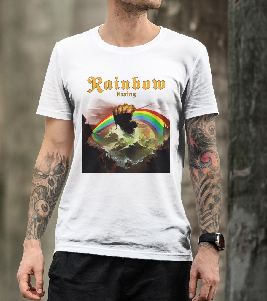 Rainbow Rising Fist And Rainbow Wave T-Shirt