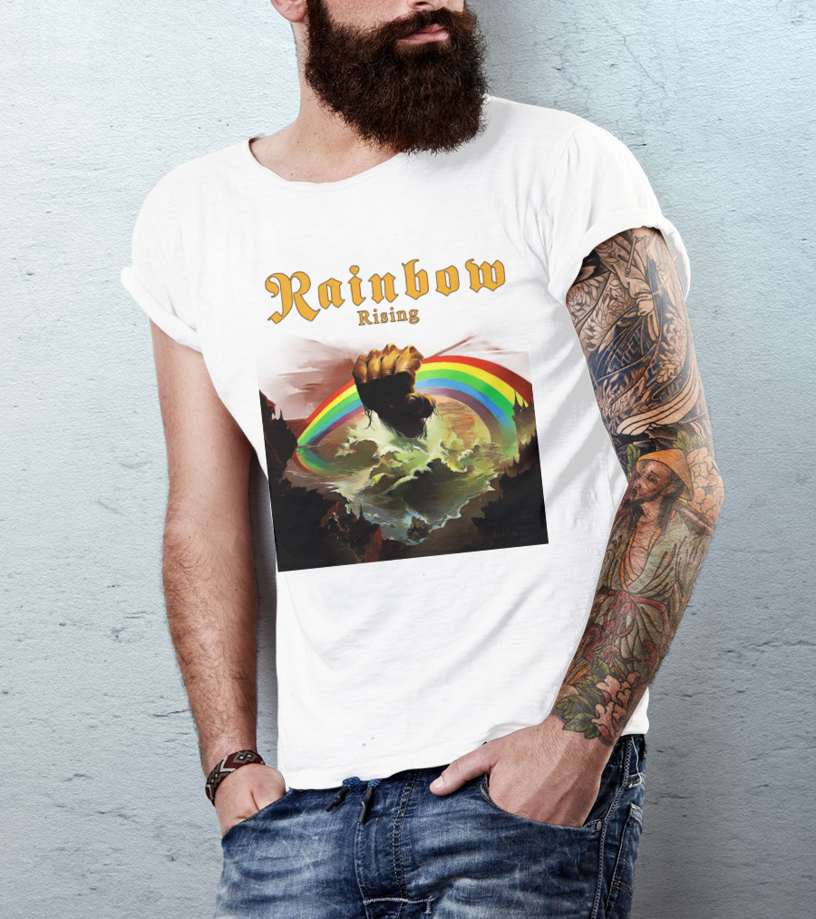 Rainbow Rising Fist And Rainbow Wave T-Shirt