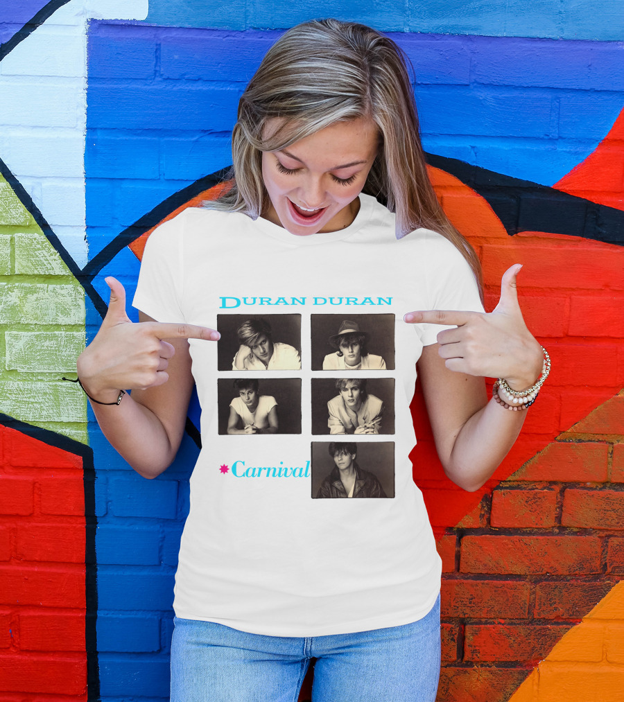 Duran Duran Carnival Album Cover Vintage Black And White Photos T-Shirt
