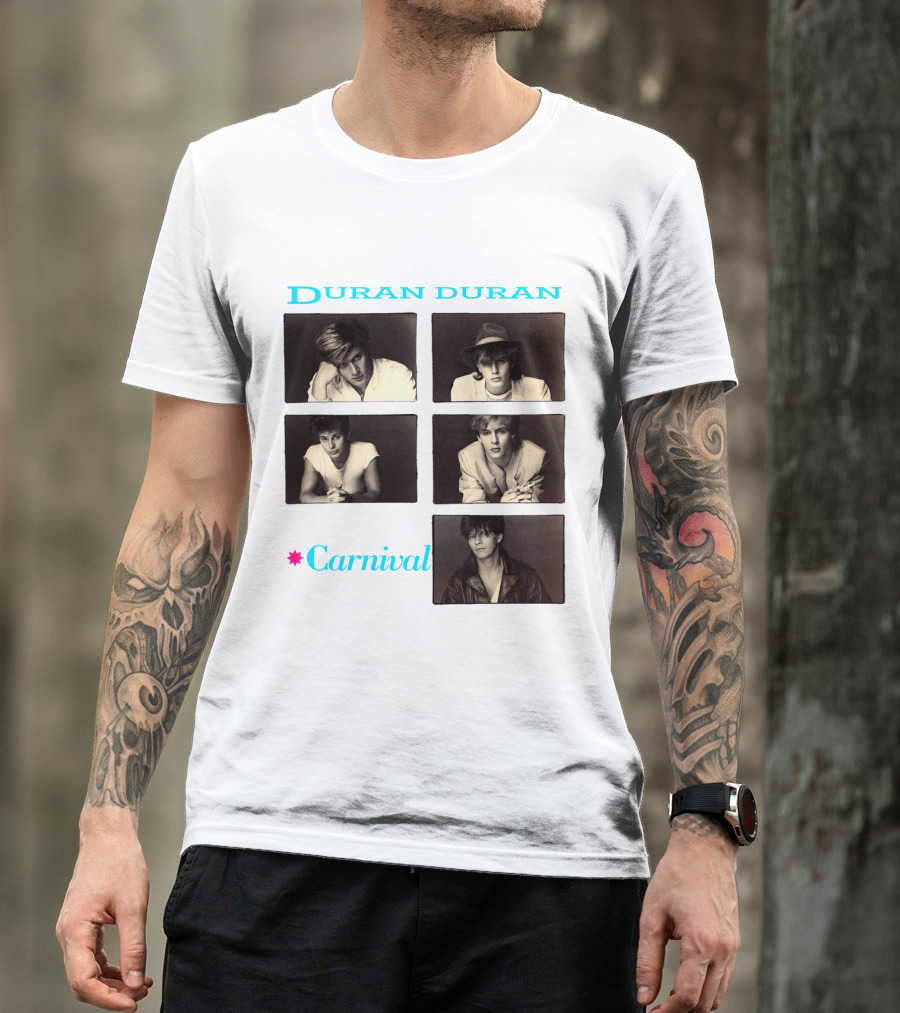 Duran Duran Carnival Album Cover Vintage Black And White Photos T-Shirt