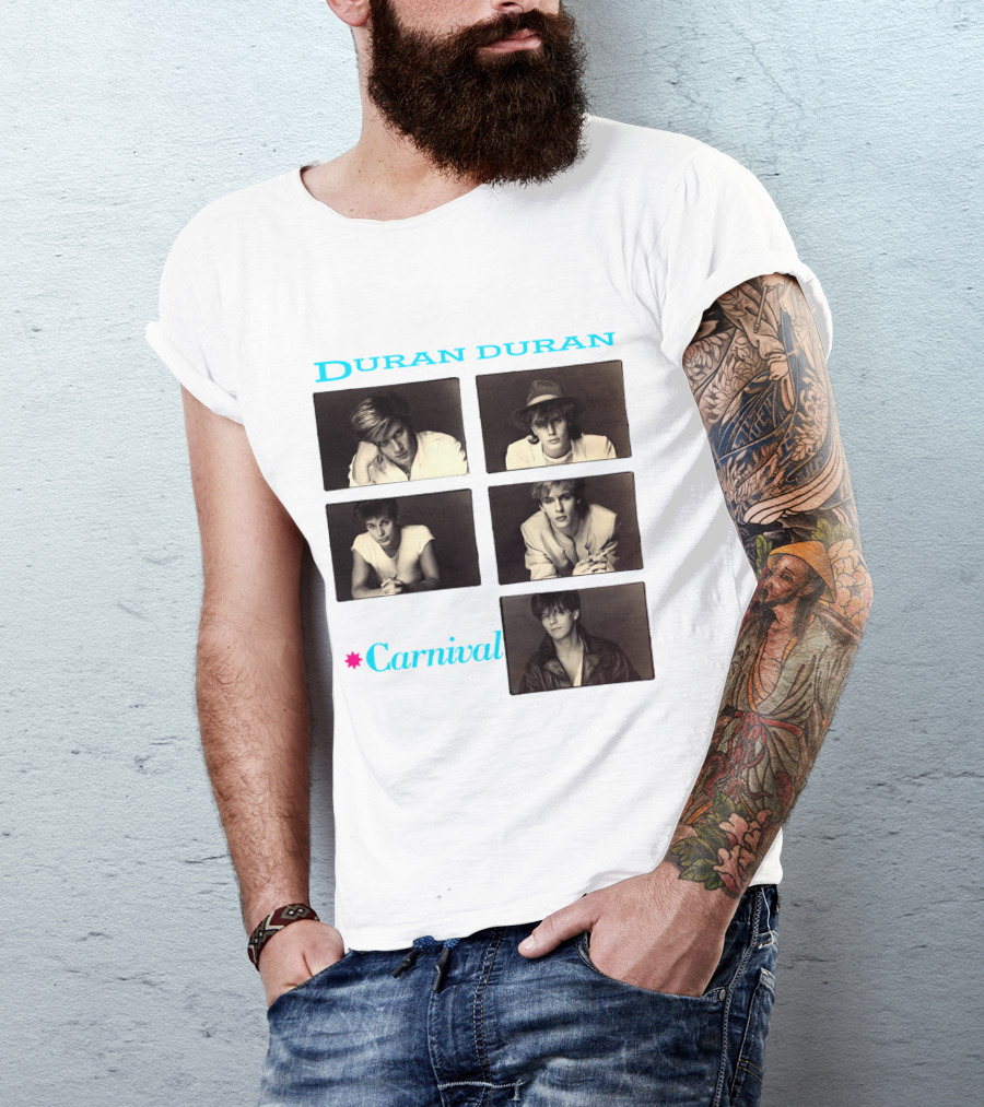 Duran Duran Carnival Album Cover Vintage Black And White Photos T-Shirt