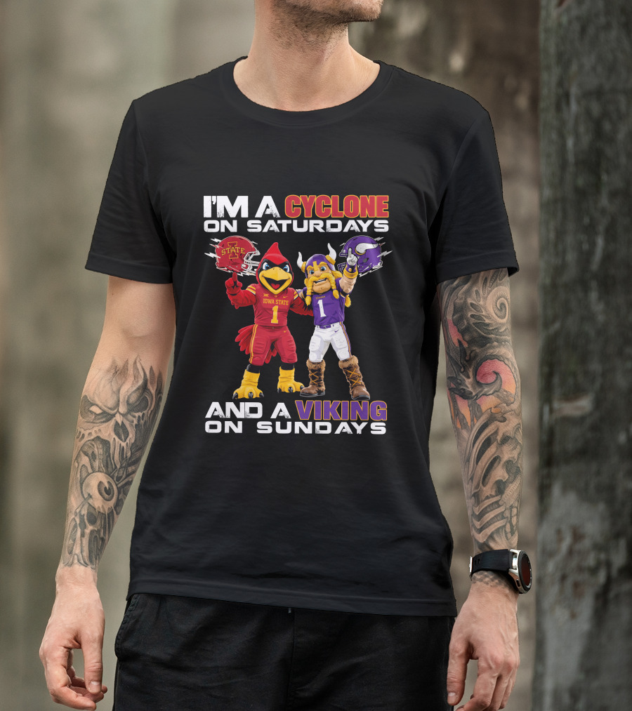 I'm A Cyclone On Saturdays And A Viking On Sundays T-Shirt