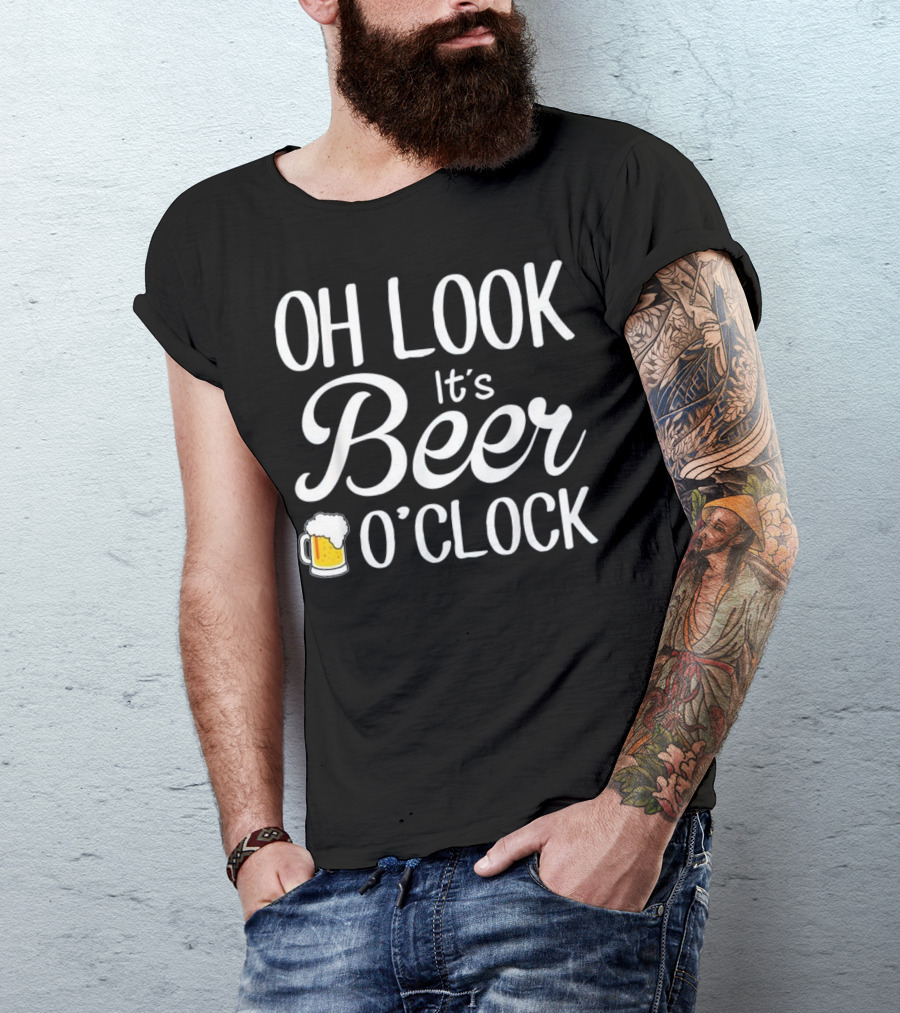 Oh Look It's Beer O'Clock With Beer Mug T-Shirt