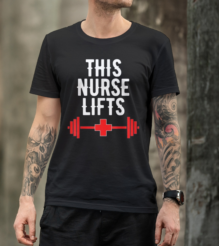 This Nurse Lifts Red Cross Barbell T-Shirt