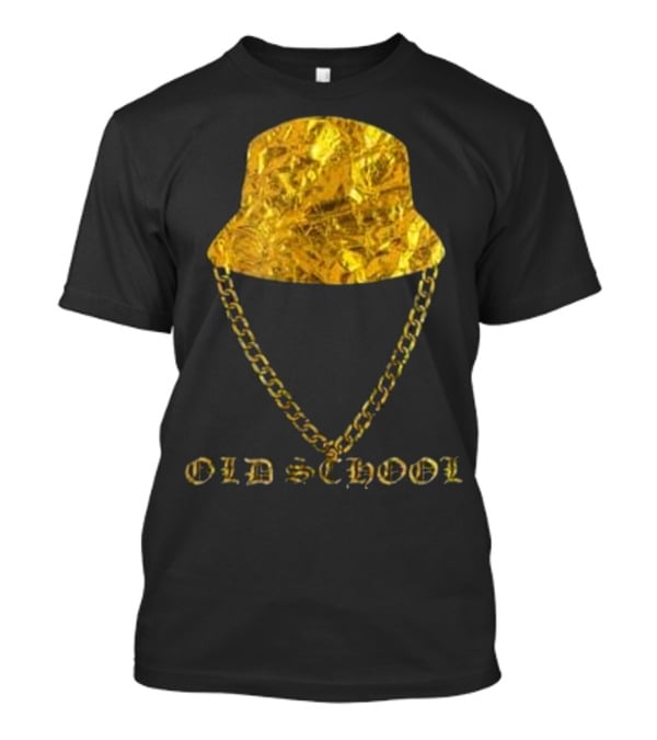 Old School 80s Hip Hop Gold Chain Bucket Hat T-Shirt