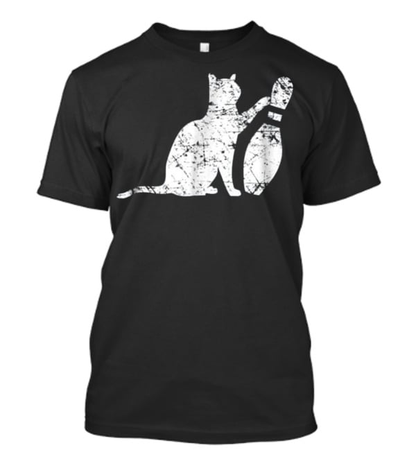 Ornery Alley Cat Tipping Bowling Pin Vintage T-Shirt