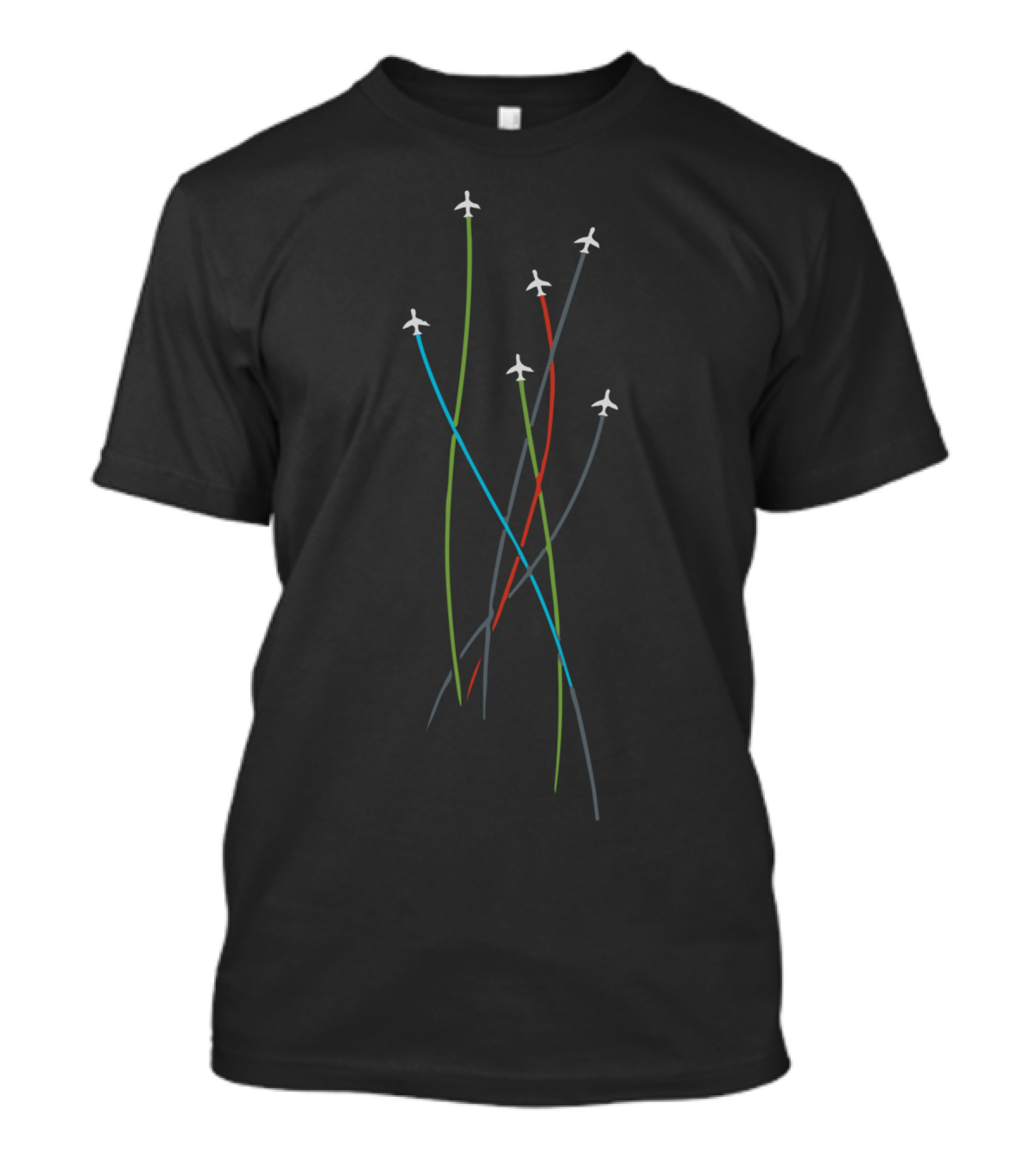 Aerobatic Jets In Colorful Flight Paths At Air Show T-Shirt