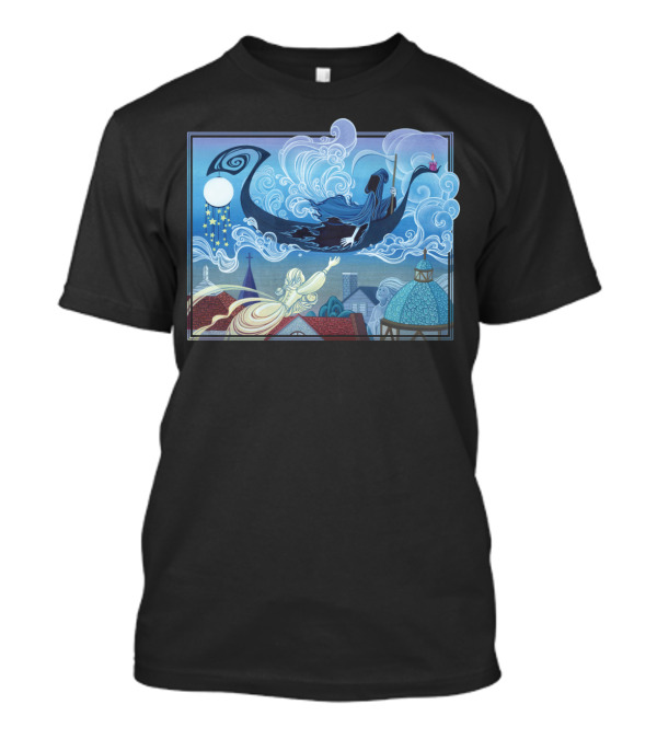 Crossing Over T Spirited Journey Under Moonlit Skies T-Shirt