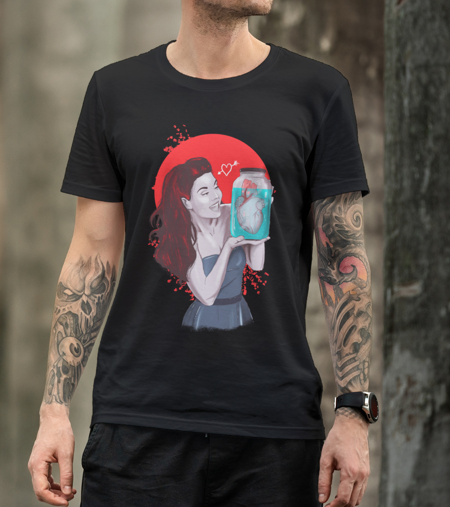 My Heart In A Jar Ped Woman Holding Heart T-Shirt