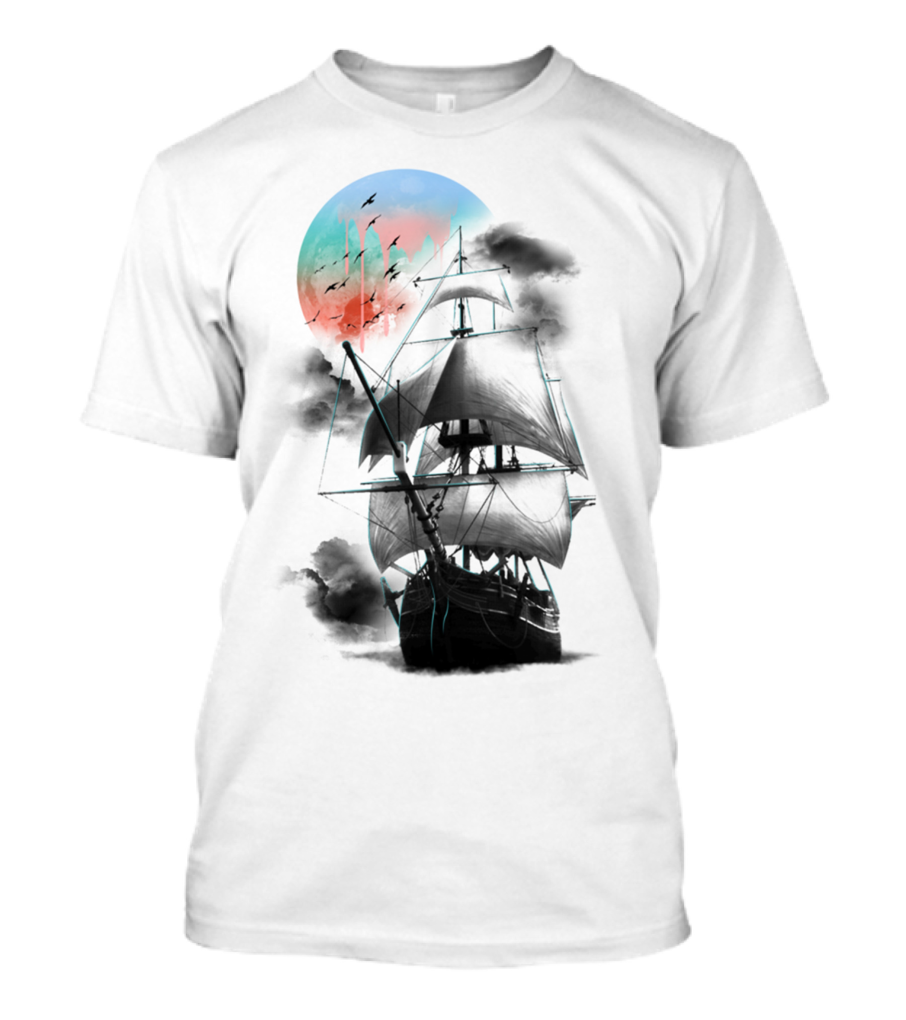 Journey To The Outworld T S Fantasy Ship And Moon Adventure T-Shirt
