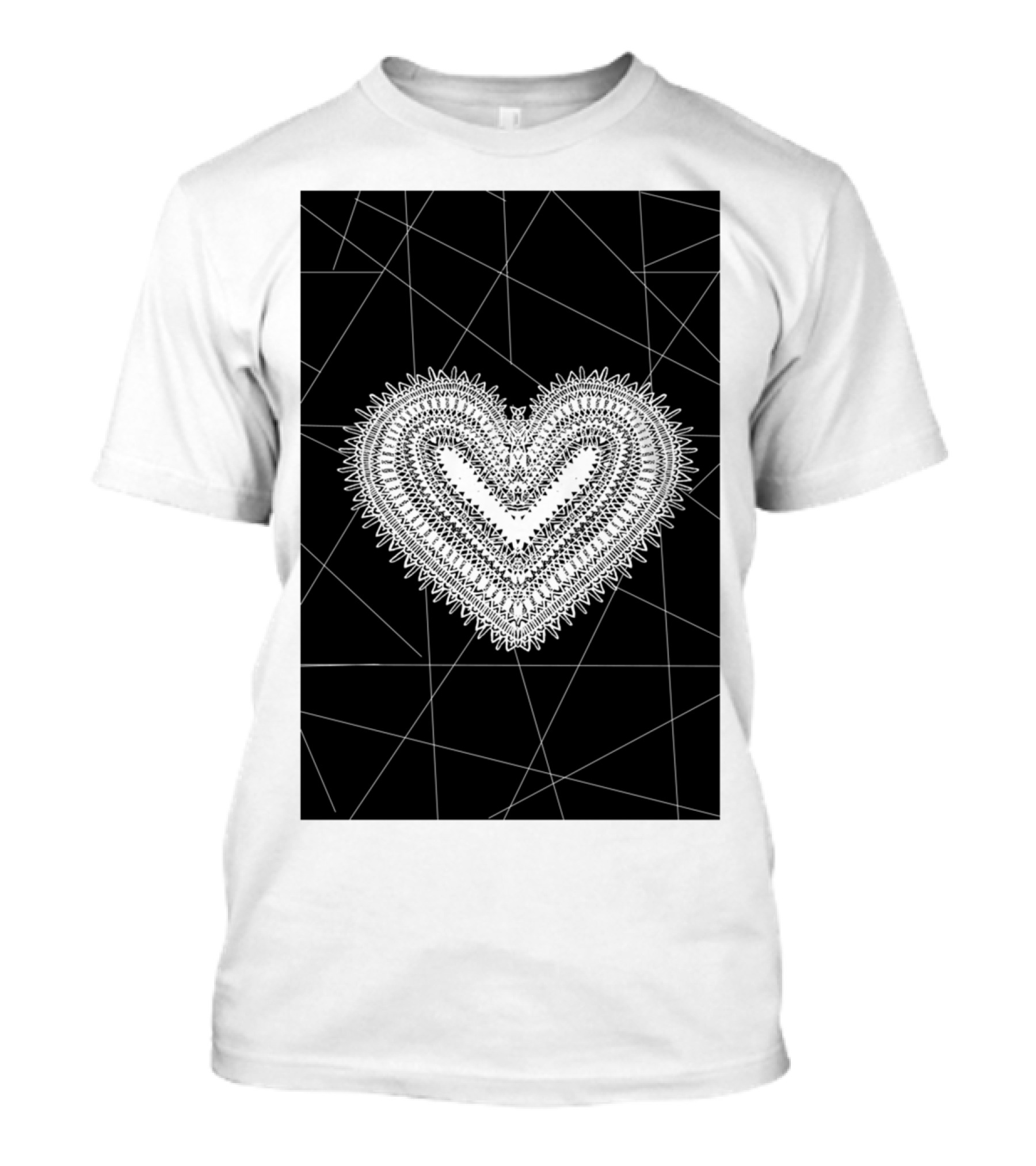 Heart Line A Lace Geometric T-Shirt