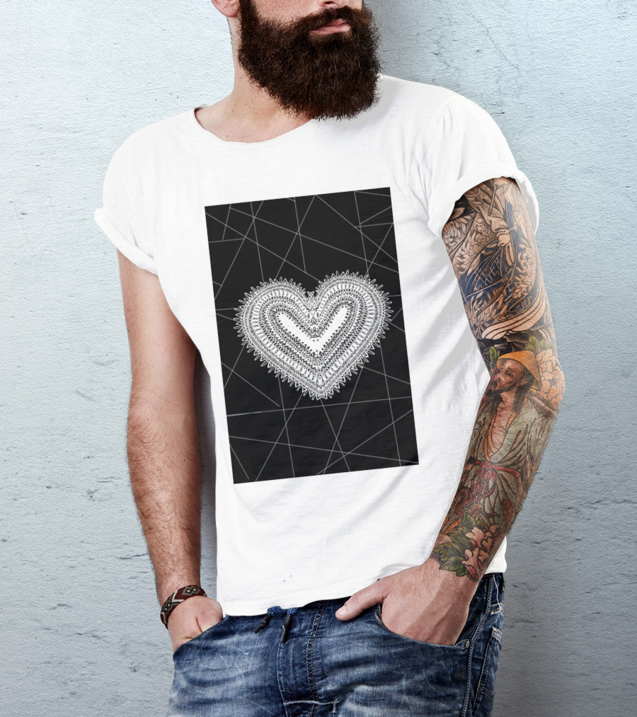Heart Line A Lace Geometric T-Shirt