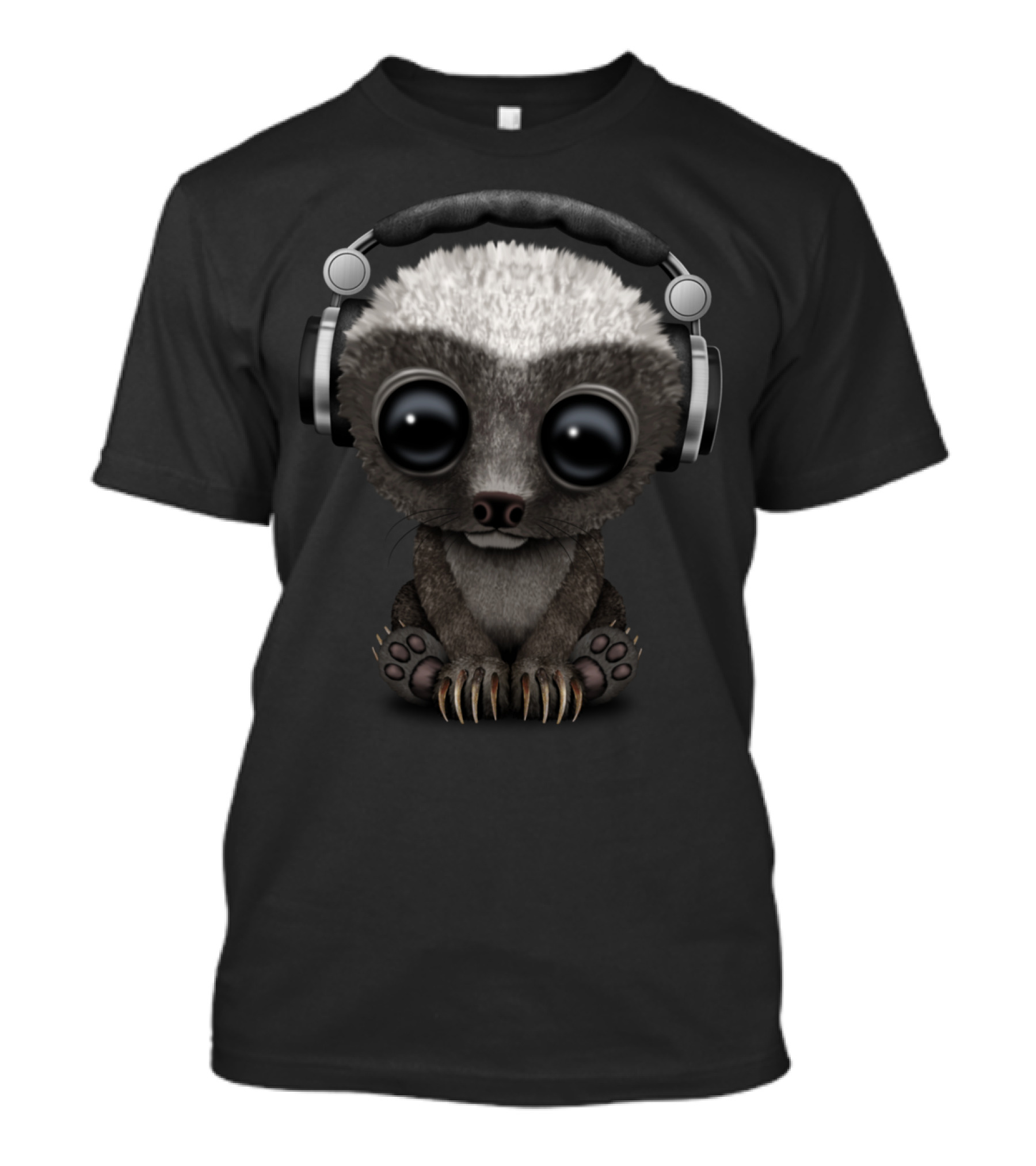 Cute Baby Honey Badger DJ With Headphones T-Shirt