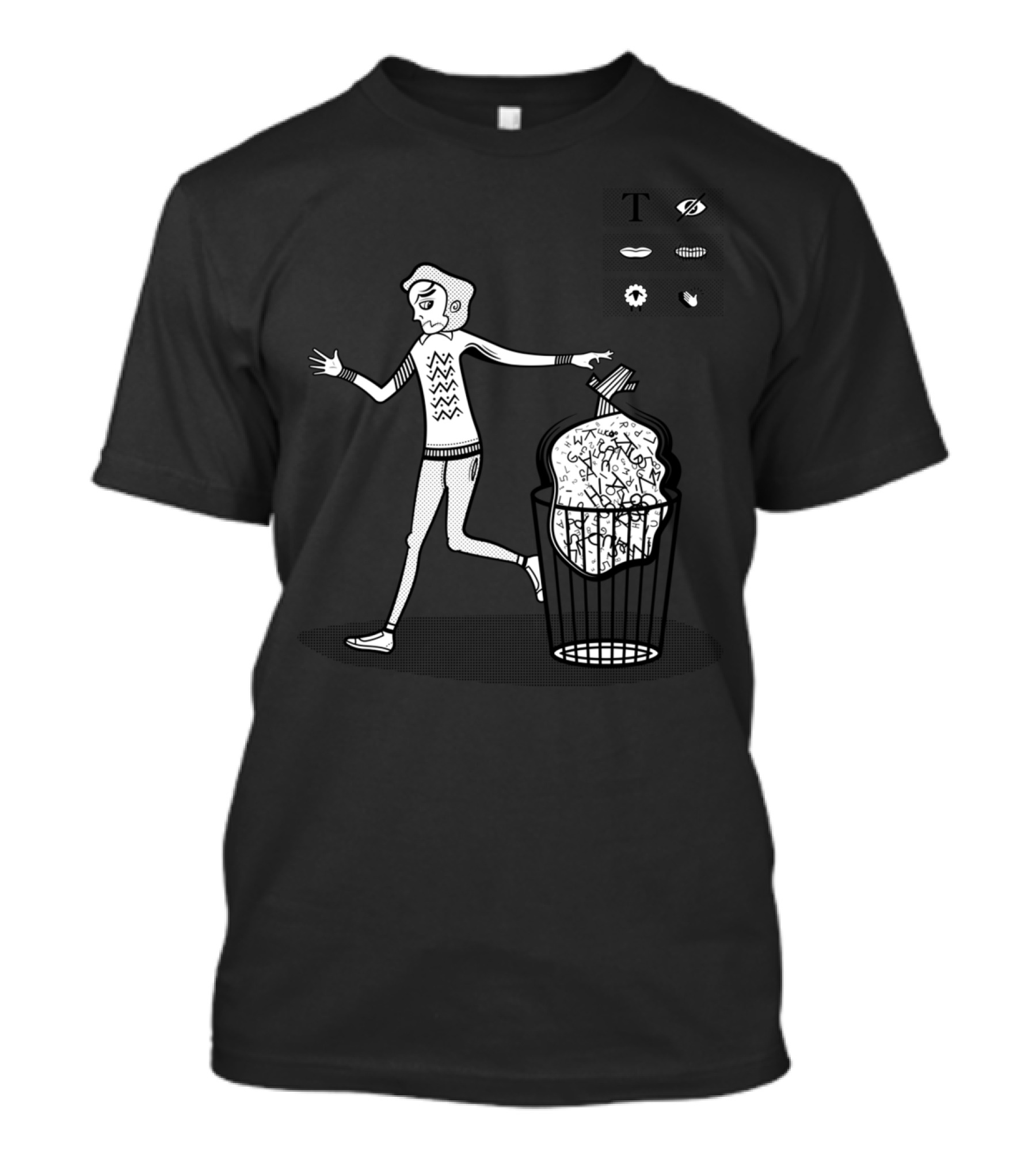 No Room For That Anymore Rami Silhouette Throwing Text In Trash T-Shirt