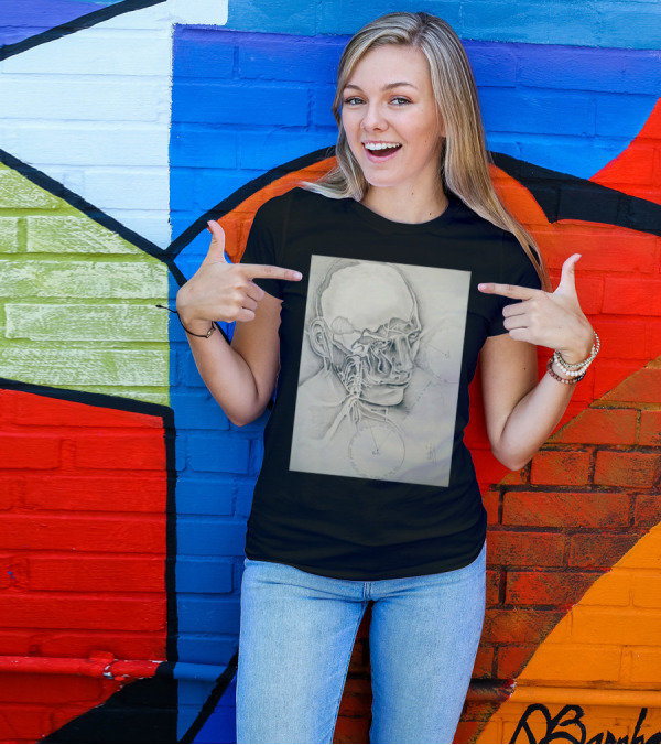 Jupiter Anatomical Drawing With Geometric Cycles T-Shirt