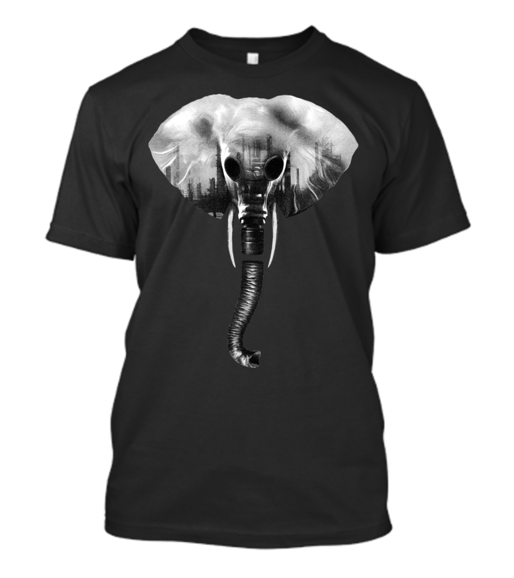 Self Alienation Elephant Gas Mask Urban Contrast T-Shirt