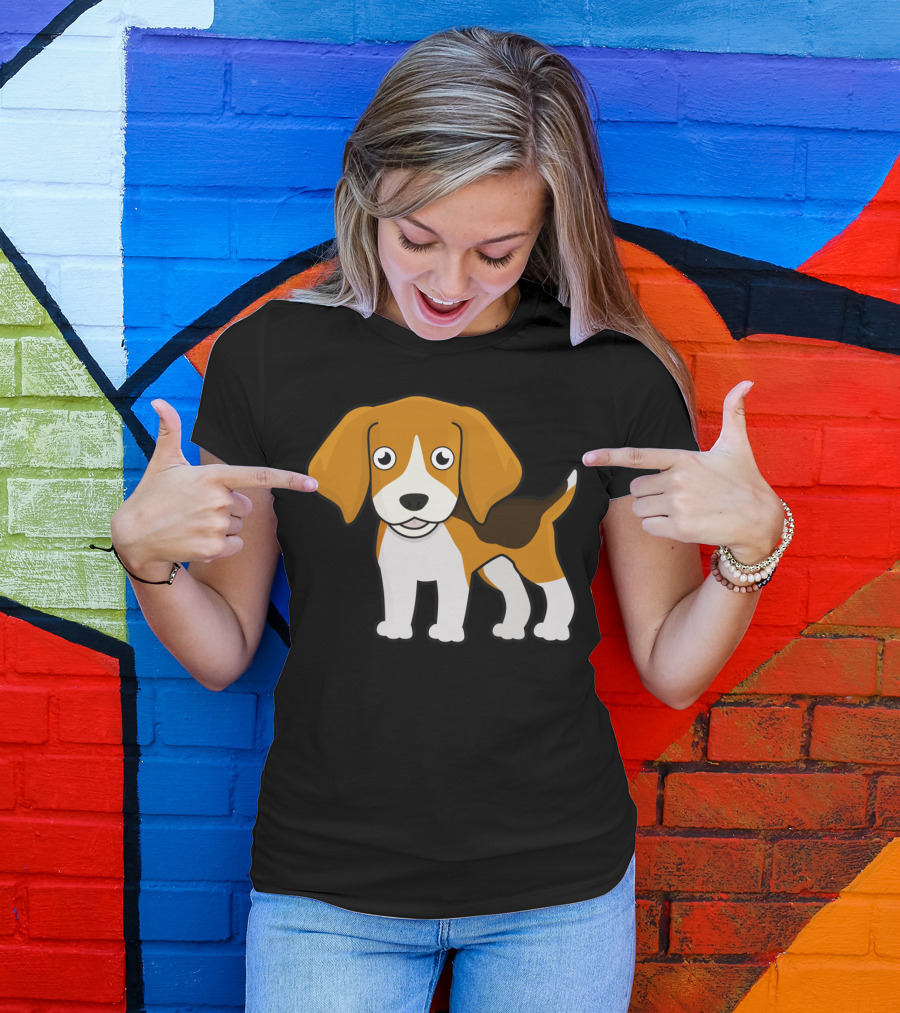 Cute Beagle T Cartoon Dog Image T-Shirt
