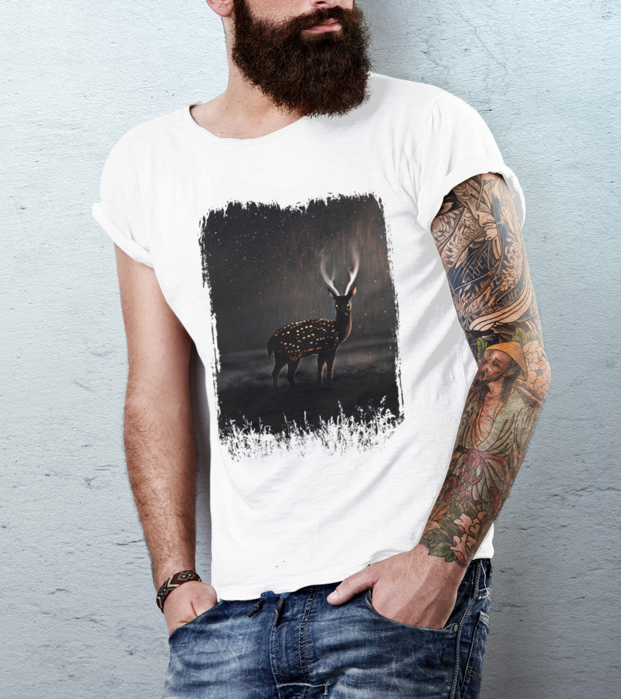 Ghost Of A Deer Starry Night Stag T-Shirt